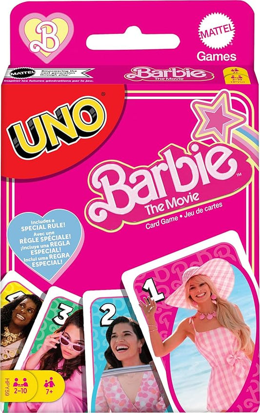 UNO Barbie The Movie Card Game - Perfect for Family Nights, Game Nights, Travel, Camping, and Parties