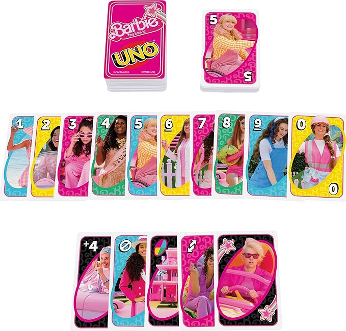 UNO Barbie The Movie Card Game - Perfect for Family Nights, Game Nights, Travel, Camping, and Parties